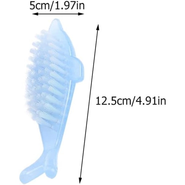 Nagelförbättringsverktyg 4 nagelborstar Söt delfinformat handtag