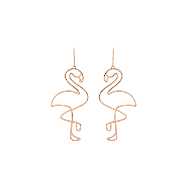1 pari (Kulta) Flamingo-korvakorut, persoonallinen liioiteltu trendi