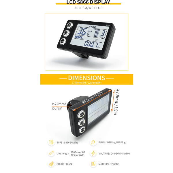 1 stk. Mountainbike lithium batteri modificerede tilbehør S866