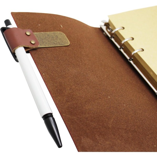 Set av 3 Vintage Style Travel Notebook läder pennhållare