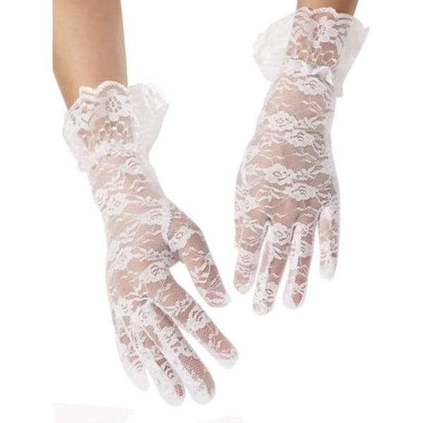 2pcs Ladies Lace Gloves Elegant Cropped Gloves Courtesy Summer