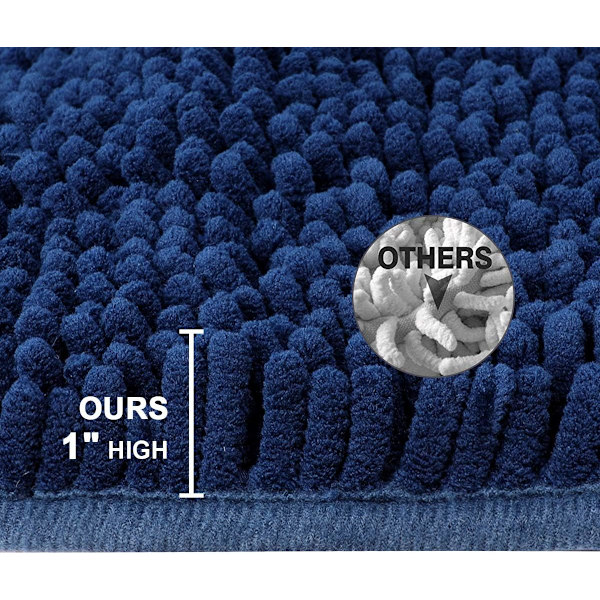 Ultra blød og skridsikker absorberende chenille bademåtte 3 stykker
