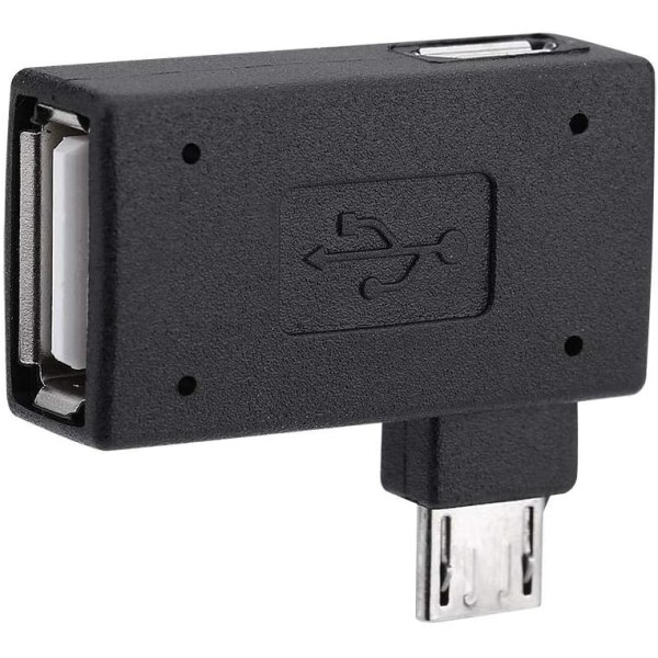 Vänster/Höger Vinkel Micro USB 2.0 Han 90 Grader USB Han till Micro