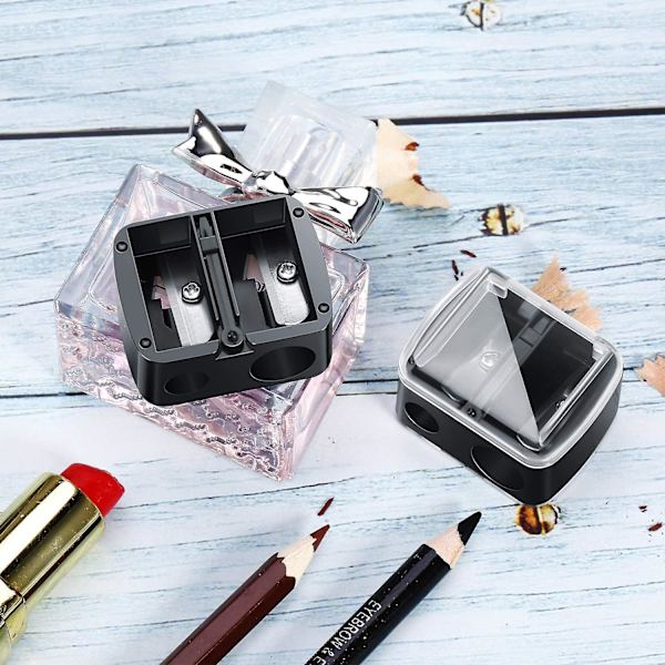 Kosmetisk Blyantspidser Dobbelt Hul Blyantspidser Øjenmakeup Blyantspidser (5 Pakker)