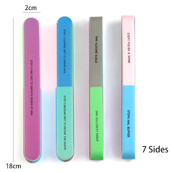 6 st 7-sidiga poleringsband, nagelfil, poleringsband, nagel