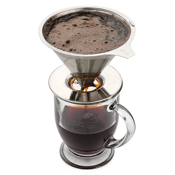 Häll över kaffedroppare, långsam dropp papperslöst kaffefilter, rostfritt stål häll över kaffebryggare, återanvändbar manuell