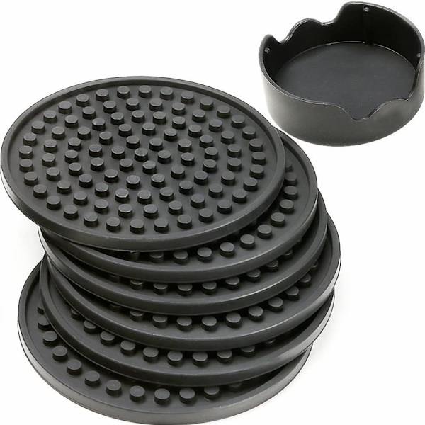 Mattamustat pyöreät silikonikorkit (6 kpl)