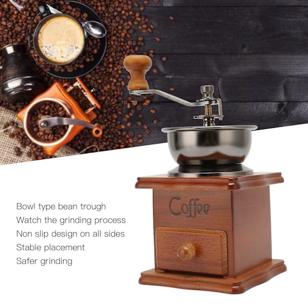 Kaffekvern i vintage-stil, manuell