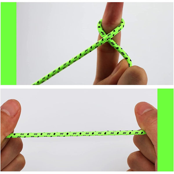 4 st 10m Gröna Tältrep, Reflekterande Fallskärmsrep, Nylon
