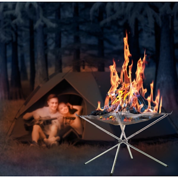Udendørs Camping Brænde Stativ Grill Stativ, Foldbar Brændeholder