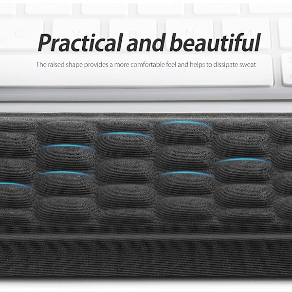 Et tastatur håndledsstøtte fyldt med memory foam håndledsstøtte,