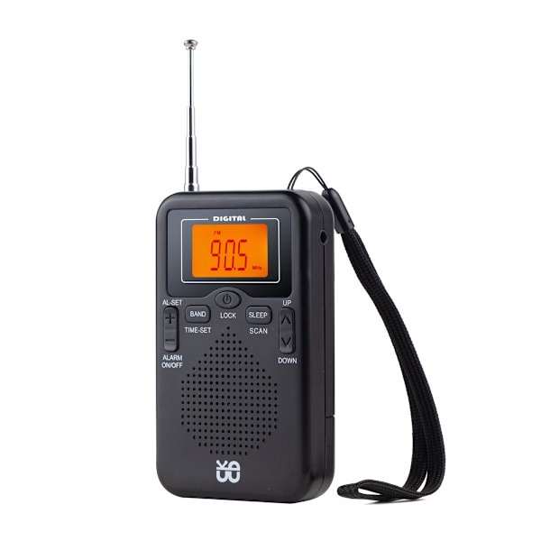Bärbar radio med dubbla alarm och snooze-funktion