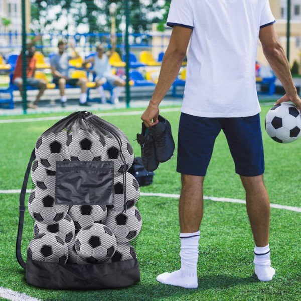 1 Sort Oversized Drawstring Mesh Taske, Vandafvisende Opbevaring