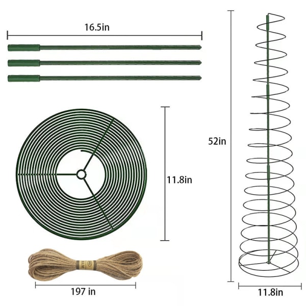 1 stk Plante Spiral Støttepeler for hagebalkonger