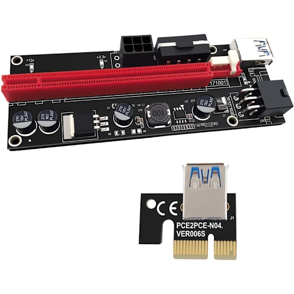 6-pack PCI-E Riser VER009S för Bitcoin Litecoin Mining Grafik US