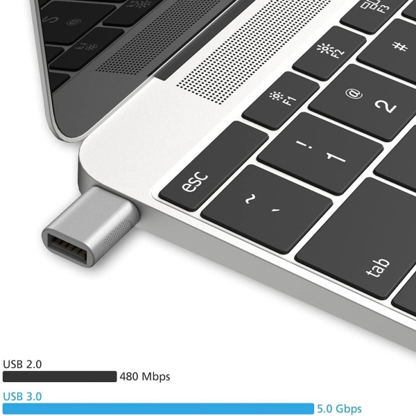 USB C til USB-adapter (2-pakning), USB-C til USB 3.0-adapter, USB