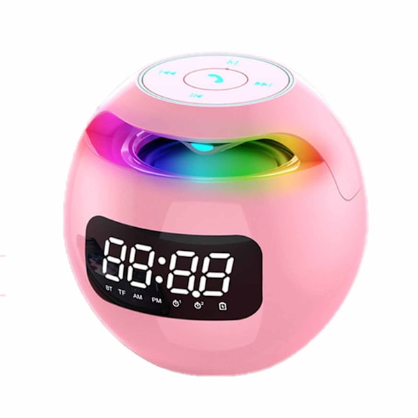 Trådlös Bluetooth-högtalare Väckarklocka Färgglad Subwoofer med LED-display FM-radio Väckarklocka Bluetooth Hifi-kort