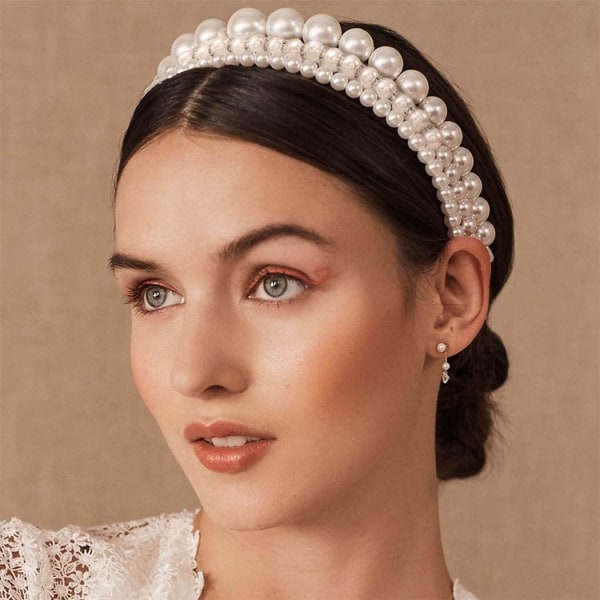 Fashion Pearl Naisten päänauha Helmet Hiusnauhat Yksiväriset