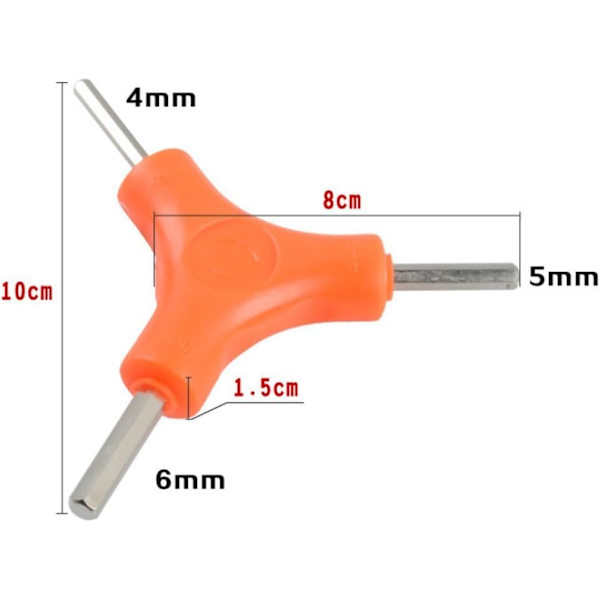 Yksi 3-suuntainen kuusiokoloavain polkupyörälle Maastopyörä 4mm/5mm/6mm