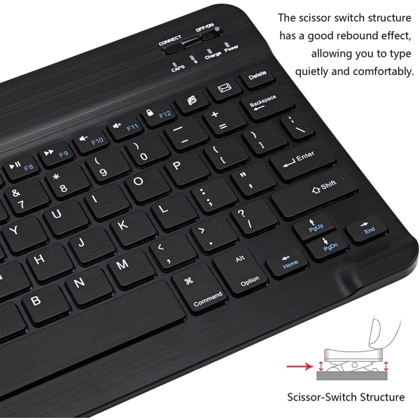 Ultra-tynn Bluetooth-tastatur Bærbar Mini Trådløst Tastatur Re