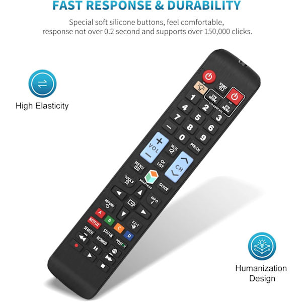 Universal fjernkontroll for alle Samsung LCD LED QLED SUHD UHD H