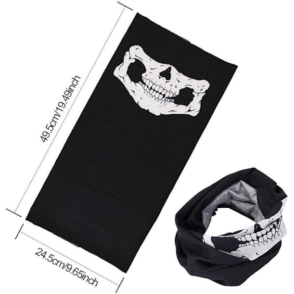 Motorcykelmasker 2 stycken Multifunktion Dödskalle Mask Motorcykel Ma