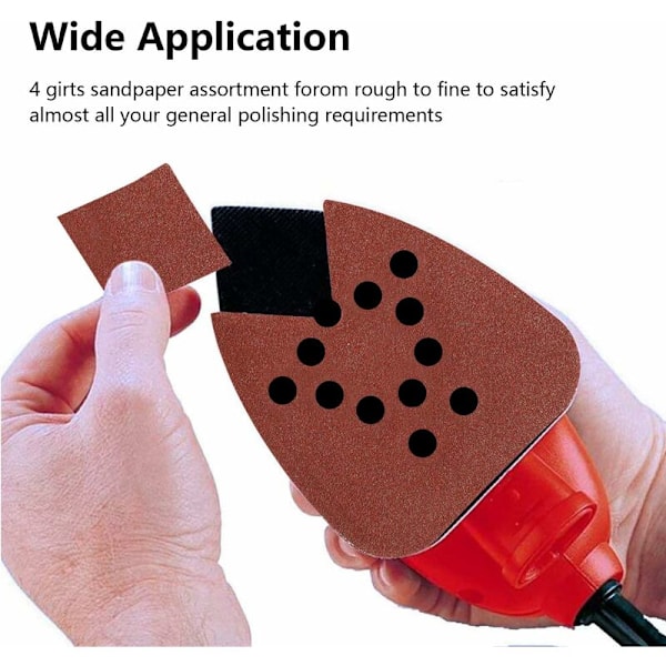40 Slippapper för Mus för Black and Decker Detaljhandslipmaskin Alla Grovlekar 40 Blandade Kornstorlekar Paket 40 60 80 120 Korn 12 Hål