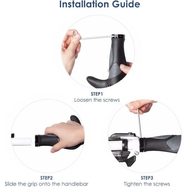 Svart+Grå-Ergonomisk MTB Terrengsykkel Syklist Styre