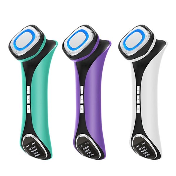 Varm & Kall Ansiktsenhet Ljusterapi Vibrationsmassage EMS Mikroström Skönhetsinstrument Lyftande Åtstramande Joner