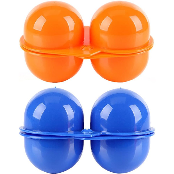 2 stk (Orange+Blå) Bærbar Æg Opbevaringskasse Ægbeskyttelse