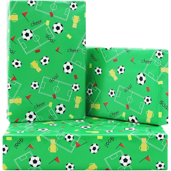 4 stk. Fodbold Gavepapir