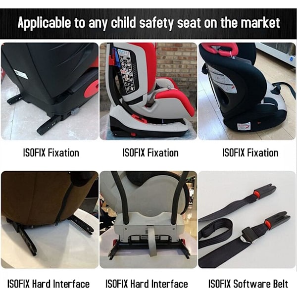 Auton lasten turvaistuimen kiinnitysteline, universaali teräslukko ISOFIX-vyöliittimen kiinnitysanakkuri