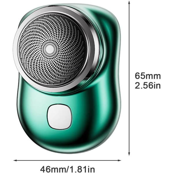 1 stycke (grön) Mini elektrisk rakapparat, bärbar elektrisk rakapparat för män