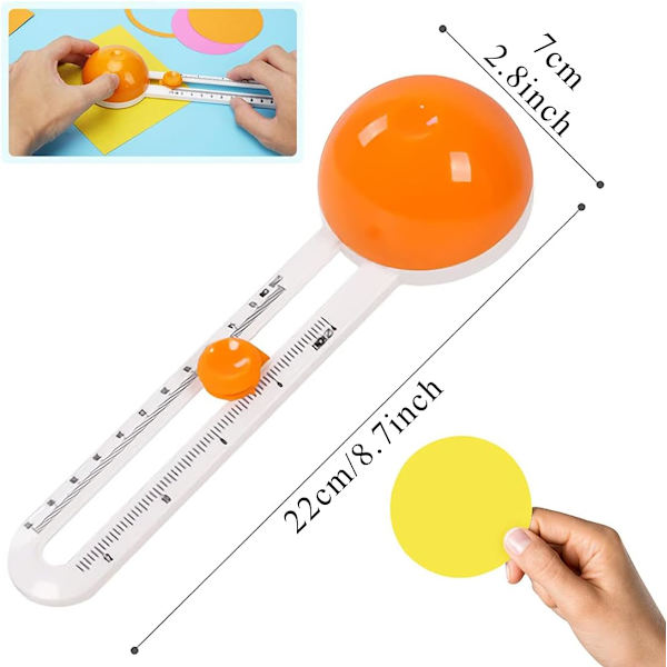 1 styck (Orange) Cirkelskärare Papperstrimmer Scrapbooking Cirkel