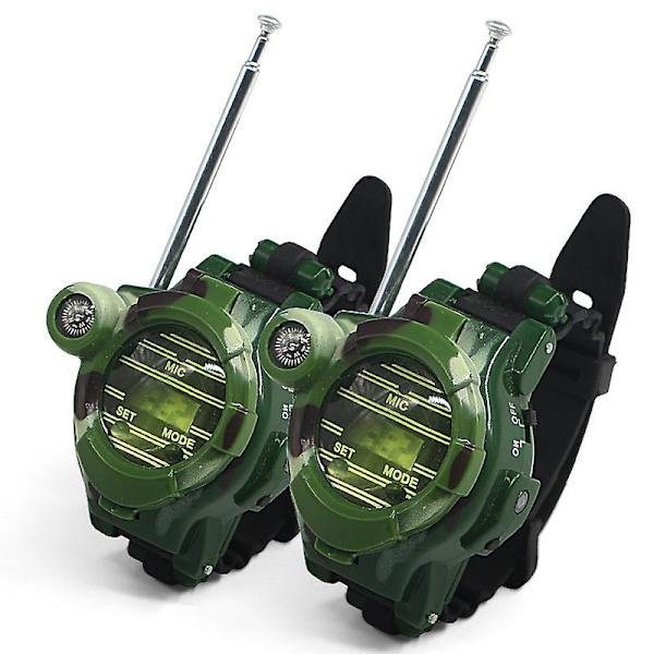 1 par trådlösa multifunktionella walkie talkie kamouflage militärklocka familjespel barns leksak