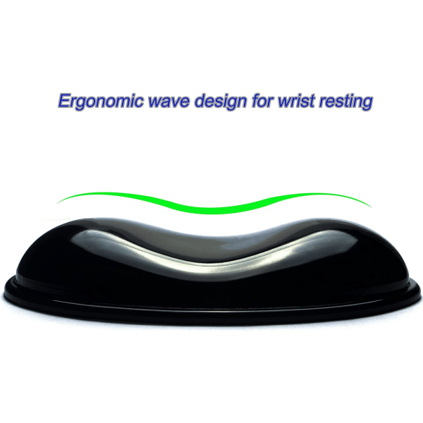 1 svart ergonomisk silikon mus handledsskydd för kontorsarbete och