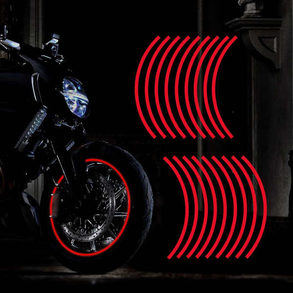 12" reflekterande fälgbandsdekal för motorcykelhjul bil