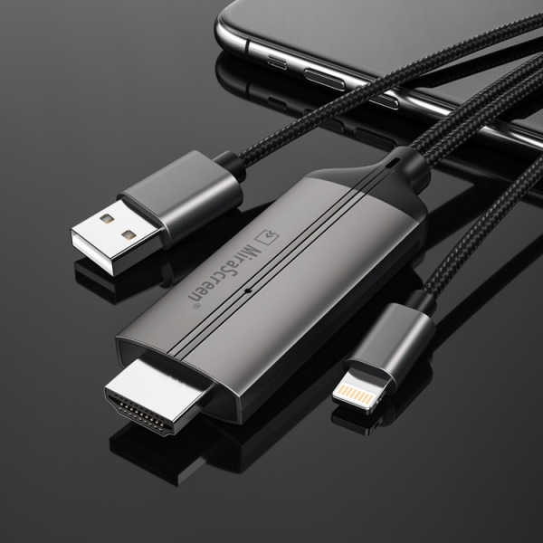 Lightning to HDMI Cable Adapter Compatible with iPhone iPad, App