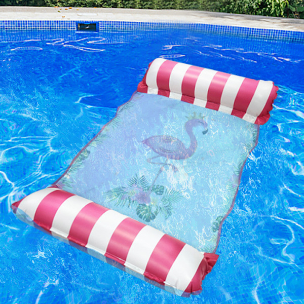 1 Styck Rosa Uppblåsbar Pool Float, Poolhängmatta Float, Lounge