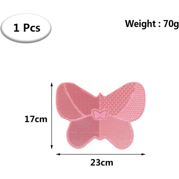 En rengjøringspute for sminkekost, silikon sommerfugl børste