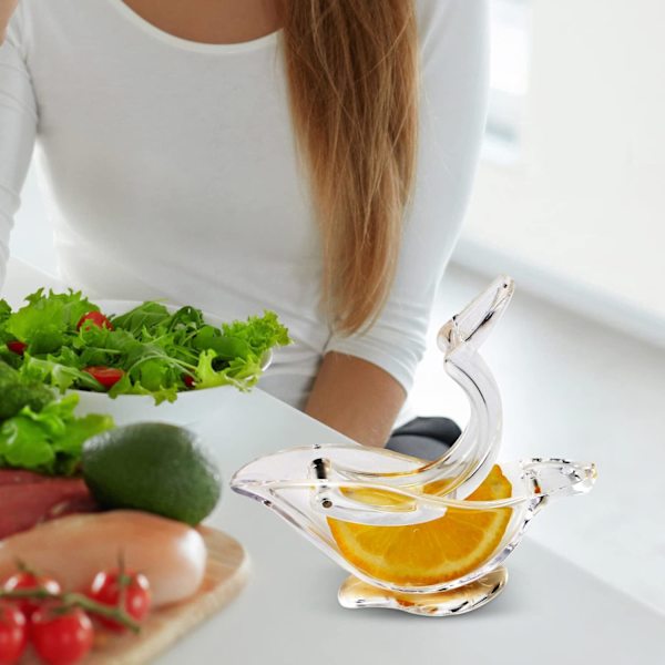 2 stycken transparenta manuella citronpressar i akryl, transparenta