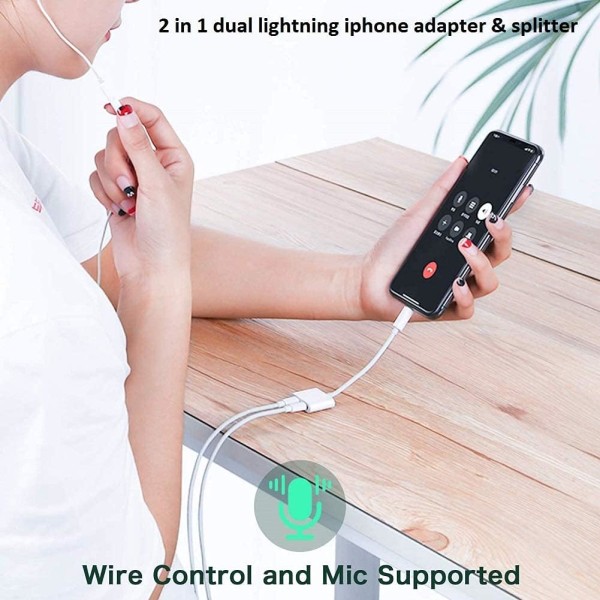 2-pack iPhone Lightning till 2 Lightning-adapter, Dubbel Lightning A