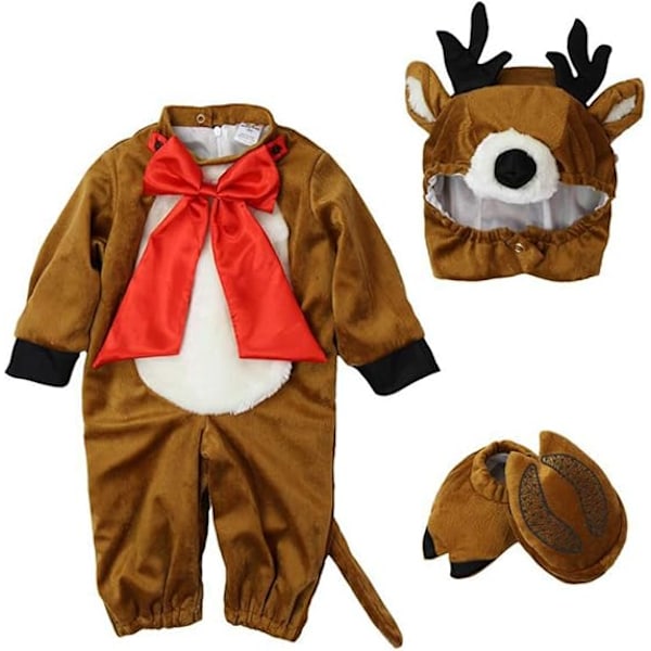 Julset för småbarn 6-9 månader Kläder Juldräkt Halloweenfest Maskeradkläder för pojke flicka