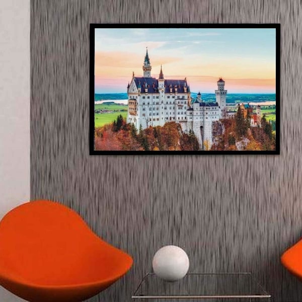 Träpussel 1000 Bitar Berömda Byggnader Neuschwanstein 76x51 cm Pussel för Vuxna Födelsedagspresent Heminredning