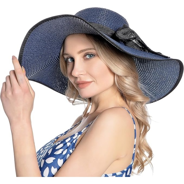 1pcs Womens Sun Straw Hat Wide Brim UV UPF 50 Summer Hat