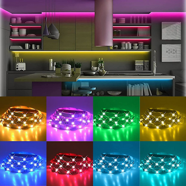 Dww-Ruban LED 20M RGB LED Ruban Musique Bande LED Contrl par APP du Smartphone,  16 Millions de Couleurs, Bande LED Lumineuse pour Maison Dcoration