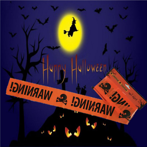 Halloween-teemainen kohtauskoriste ja somistusrekvisiitta Varoitus