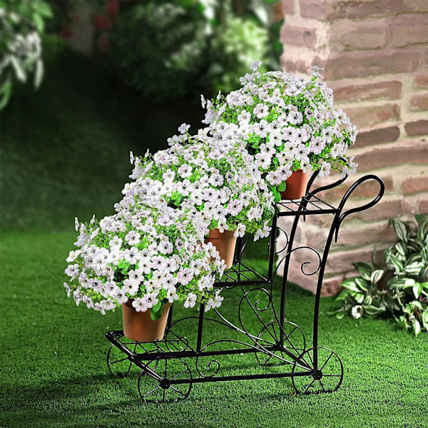 4 stk. 7-grenet eukalyptus violet simuleret blomsterbuket