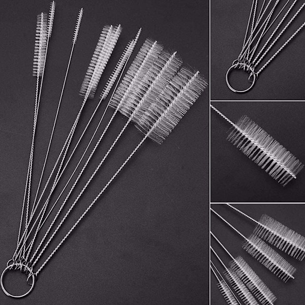 Rörrengöringsborste, Nylon Dricksugrör Rengöringsborste Set av