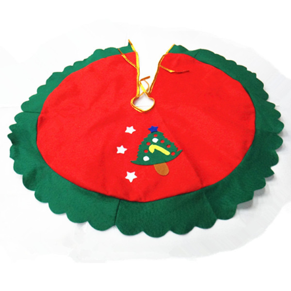 1 Piece Wave Green Edge Applique Tree Skirt 60cm Small Christmas